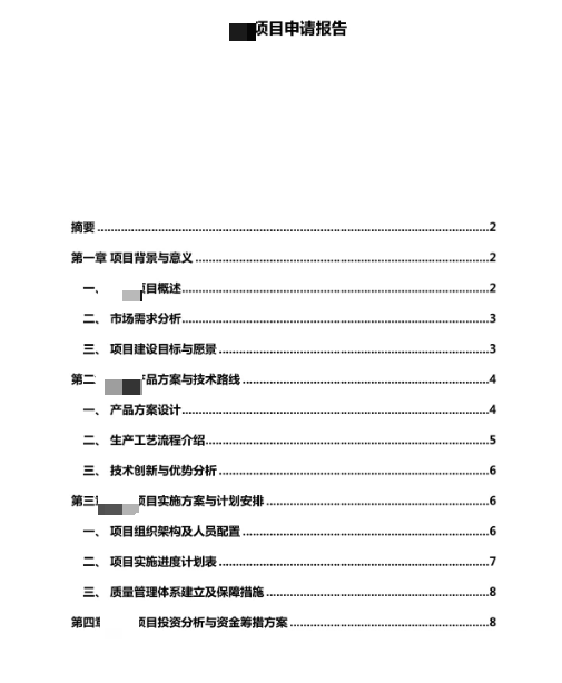 項(xiàng)目申請報告